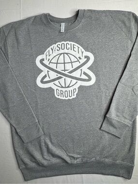 Society Gray Crewneck Sweatshirt with White Graphic